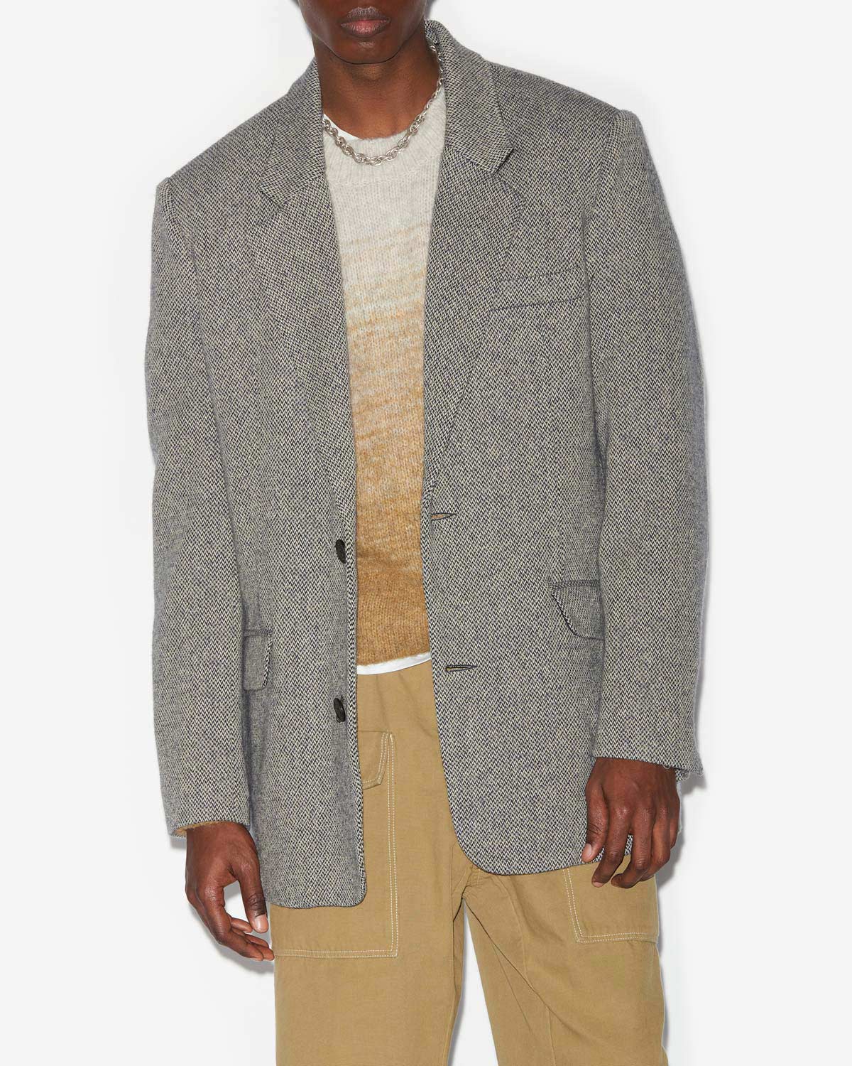 Fahar jacket Man Black and ecru 4
