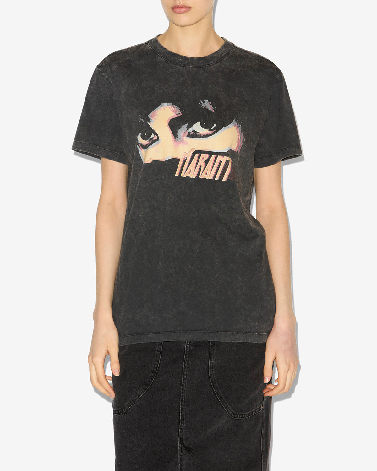 T-shirt zoeline Woman Noir délavé 4