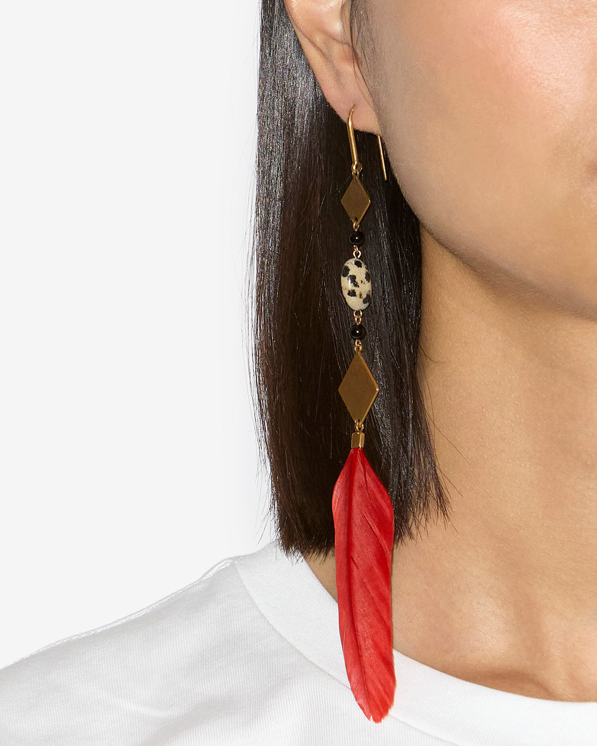Ohrringe dancing feather Woman Henna-light brass 2