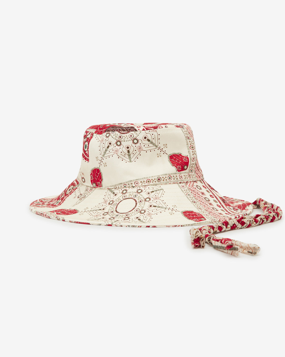 Bucket hat delya Woman Red and ecru 2