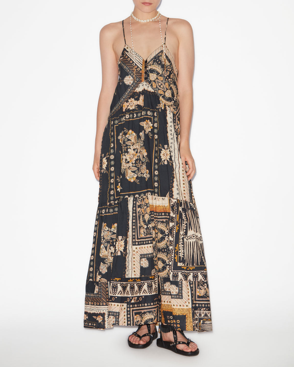 Robe sabba Woman Noir-ocre 4